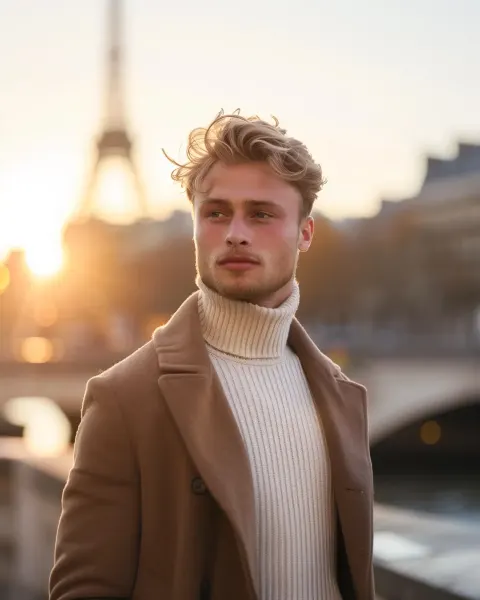 Parisian Model at Sunset