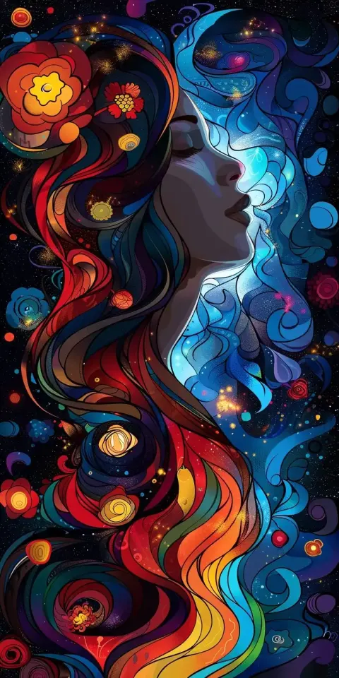 Colorful Woman in Nature
