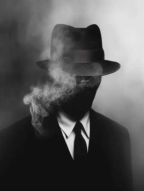 Mysterious Figure Abstract Shadows