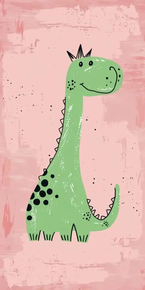 Crayon Dino on Pink