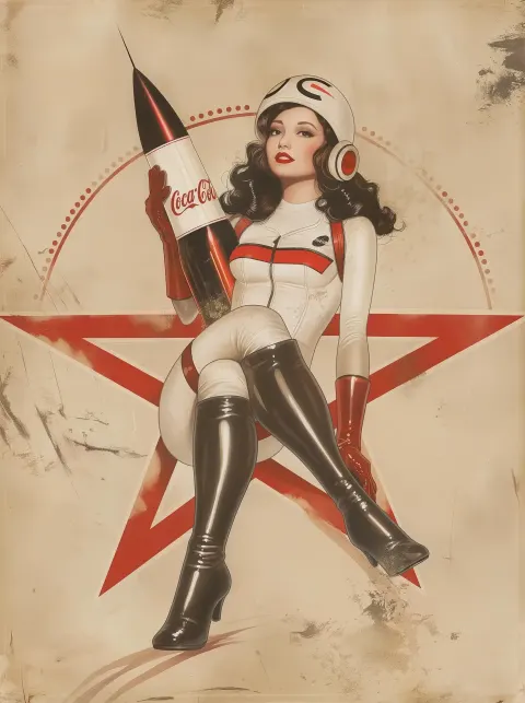 Sticker Space Pin-Up Woman