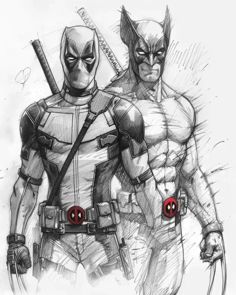 Quick Sketch Deadpool  Wolverine