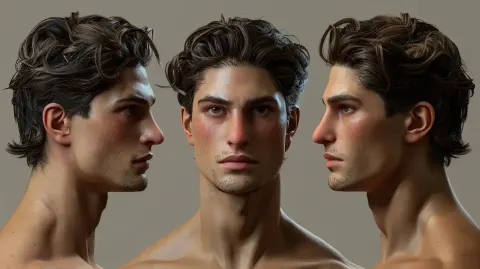 Realistic Italian Man Head