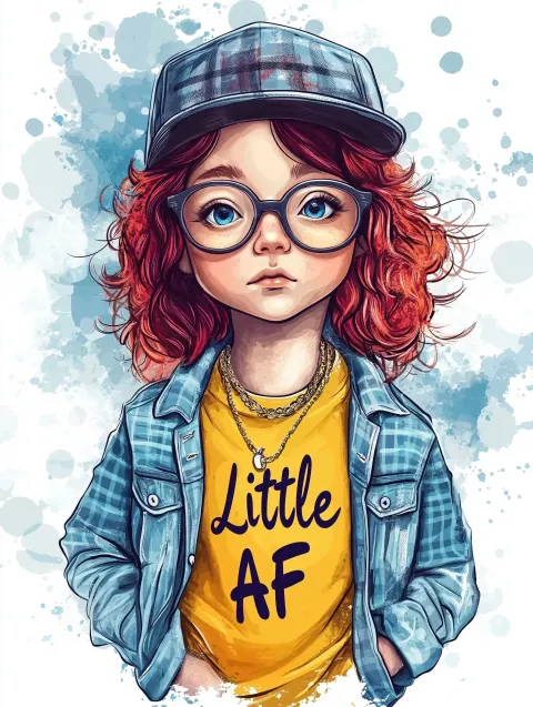Typography Kids Tee Little AF