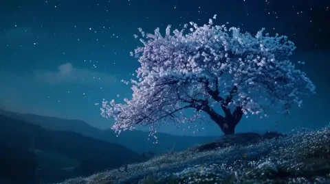 Blossoming Cherry Tree Close-Up