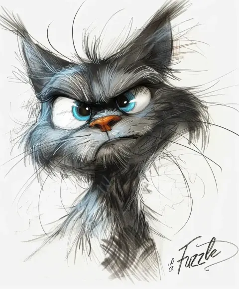 Squirrel-Cat Sketch Fuzzle