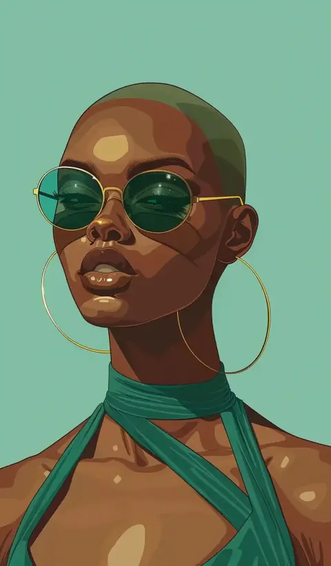 Minimalist Vector Woman Portrait