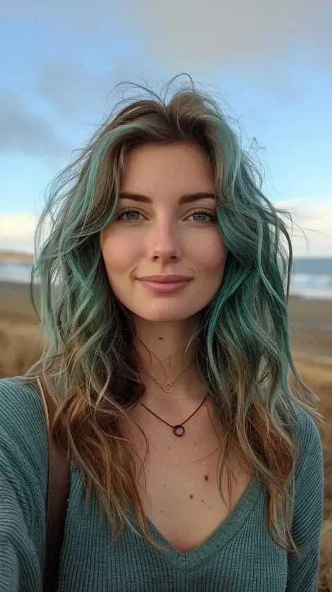 Stylized Woman with Colorful Hair