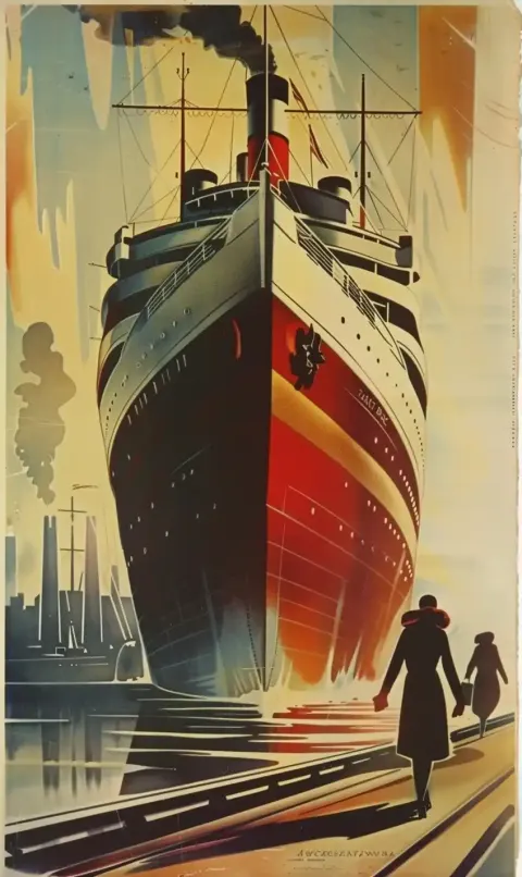 Art Deco Ship Travel Ad