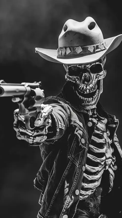 Monochrome Skeleton Cowboy