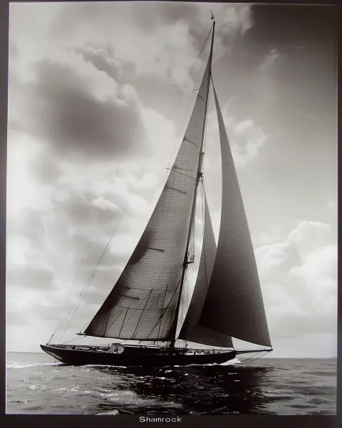 Vintage Yacht in Flight
