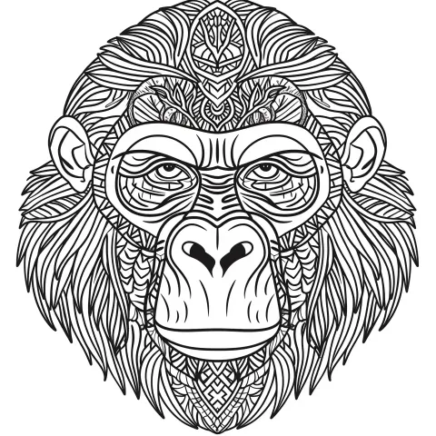 Mandala Gorilla Head