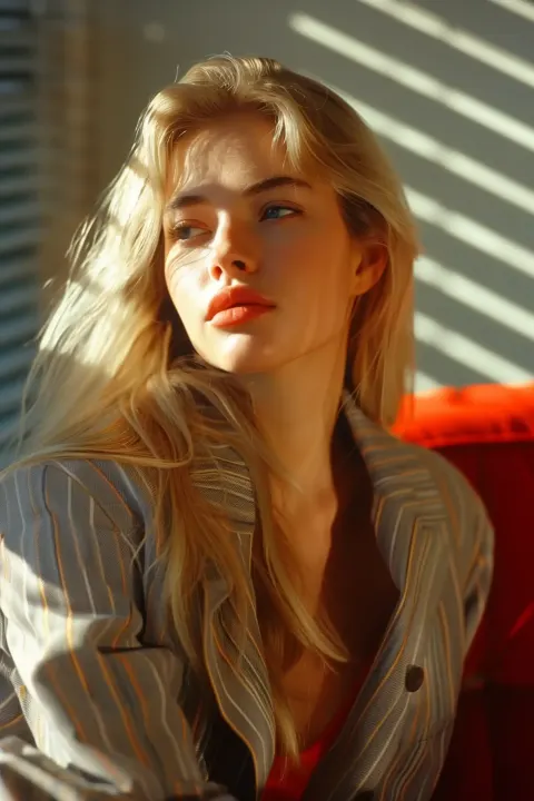 Blonde Model in 90s Fashion