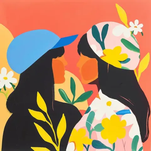 Vibrant Floral Figures