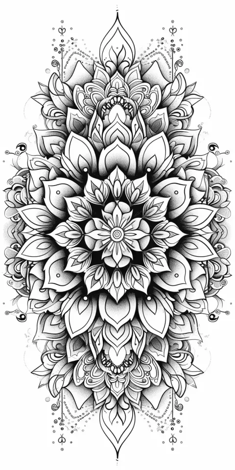 Symmetrical Floral Mandala