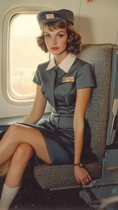 1980s Flight Attendant Portrait