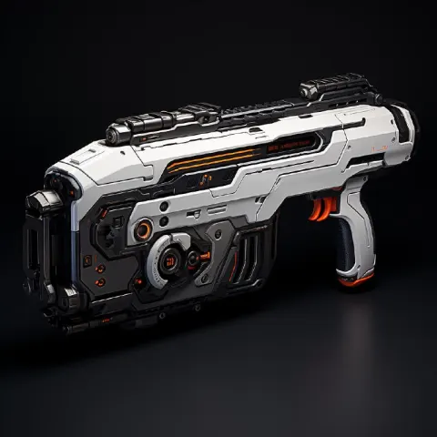 Sci-Fi Energy Rifle Side View 2D Tile Asset