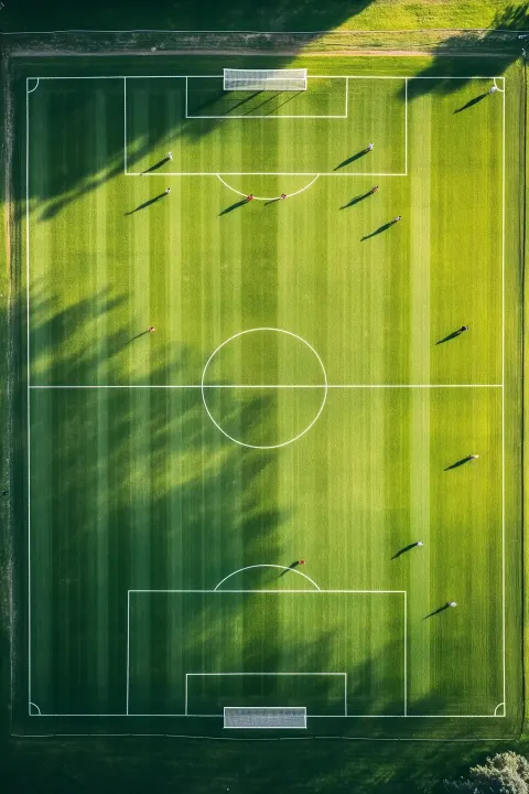 Aerial Soccer Training Scene