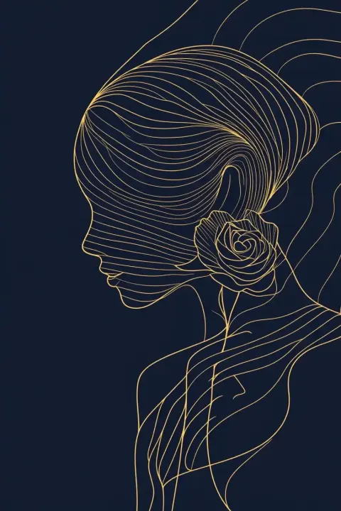 Minimalist Woman with Rose