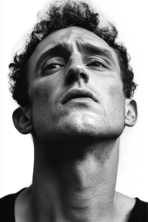 Black and White Portrait of Man