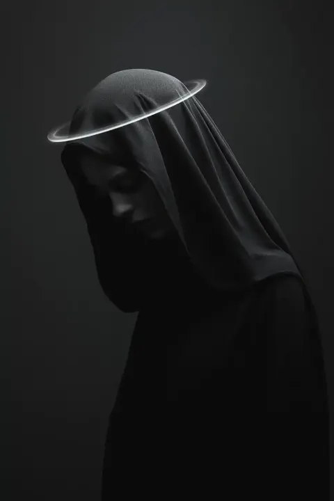 Surreal Nun with Halo