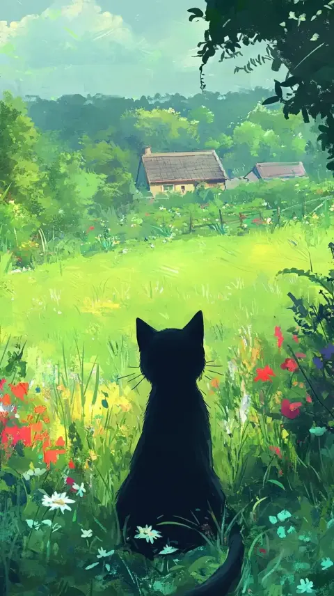 Whimsical Jiji in Countryside