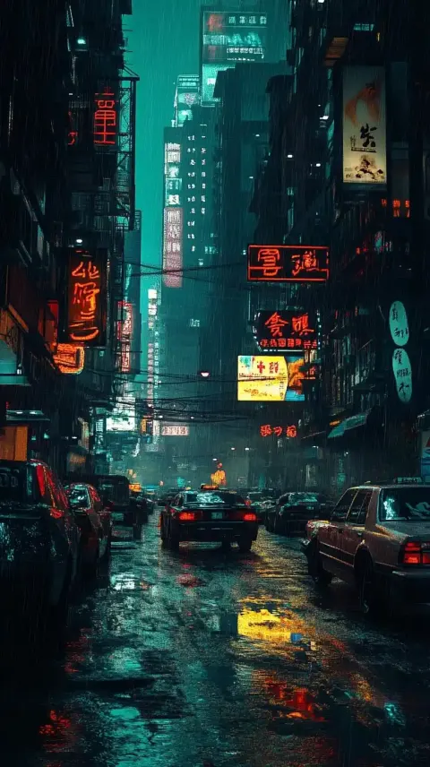 Cyberpunk City Street Surrealism