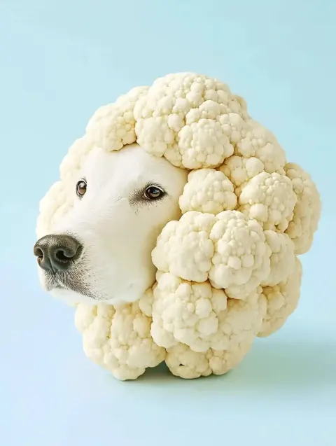 Cauliflower Dog Head Photography