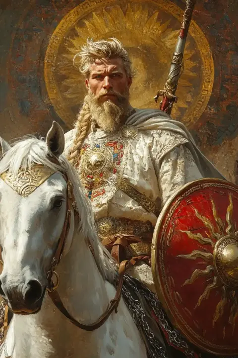 Bogatyr Warrior on Horse