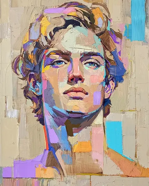 Renaissance Apollo Impasto Portrait