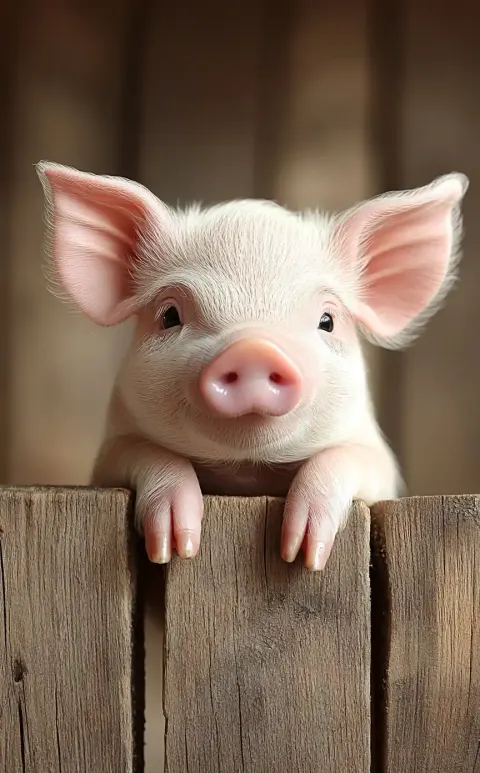 Realistic Piglet on White