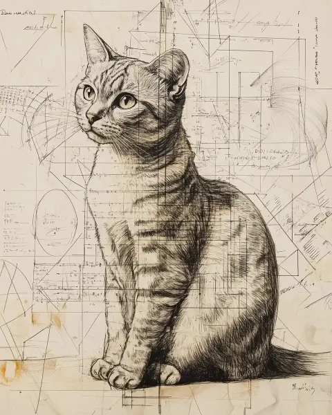 Da Vinci Cat Sketches