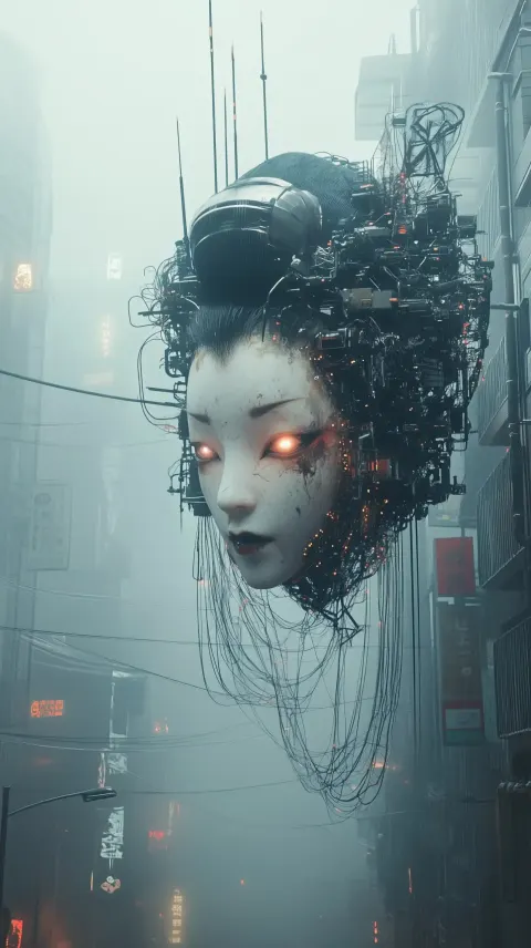 Cybernetic Geisha in Fog