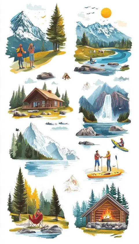 Vibrant Office Getaway Stickers