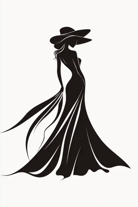 Elegant Woman Silhouette Logo