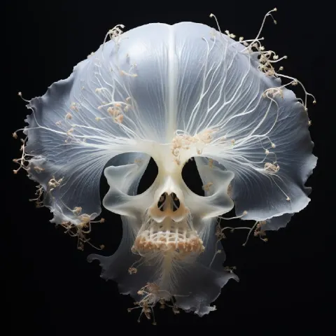 Voynich Pansy Flower as Rorschach Skull Projection