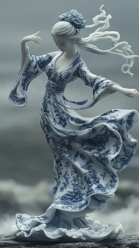 Porcelain Dancer by Seaside