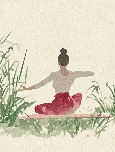 Yoga in Morning Mist