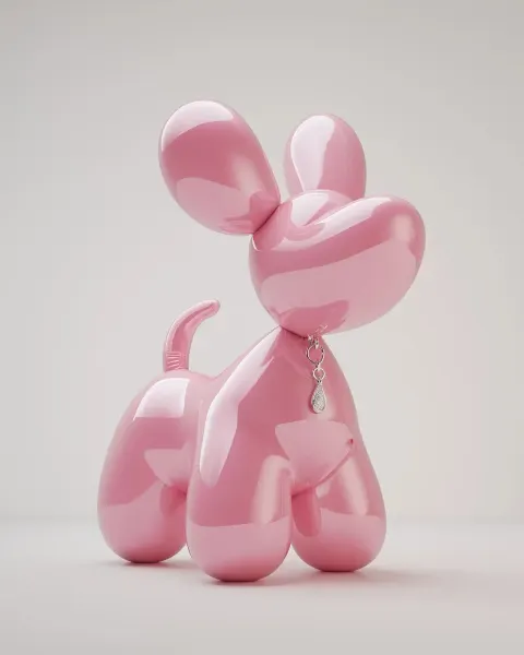 Glossy Pink Balloon Dog