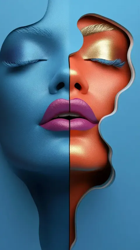 Elegant Woman in 3D Cut