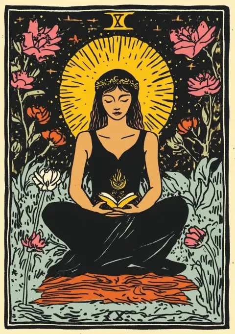 Zen Woman Tarot Illustration
