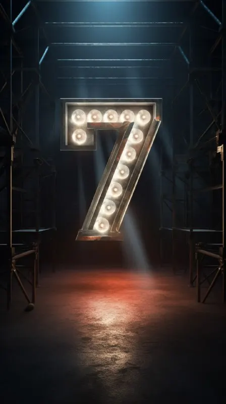 Epic Number 7 Logo With Warm Studio Lighting