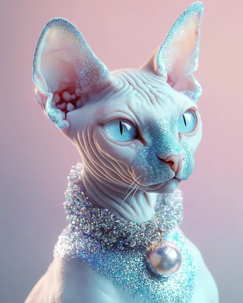 Kawaii Sphynx in Pastel Photography