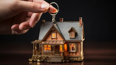 Hand Giving House Keys Real Estate Concept