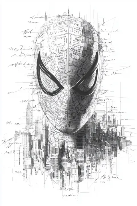 Handwritten Spider-Man Illustration