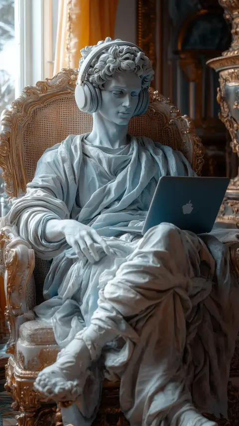 Pastel David in Armchair