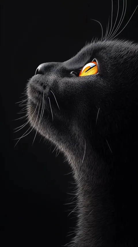 Silhouette of Black Cat