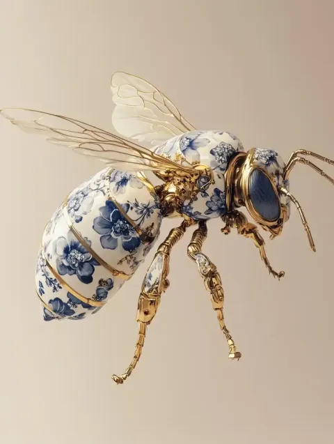 Porcelain Bee in Cinema4D