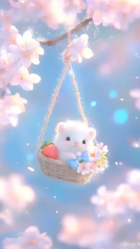 Miniature Rabbits with Baskets