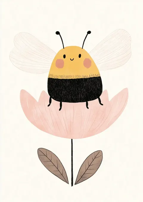 Vintage Cartoon Bumble Bee